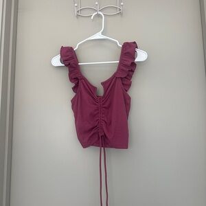 Forever 21 purple/pink ribbed crop top